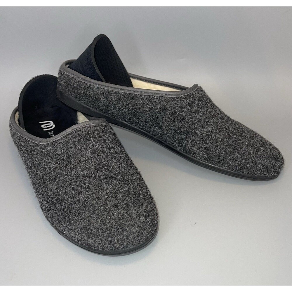 MAHABIS Classic Wool  Slippers Unisex Mens 9.5-10 Womens 11.5-12 Dark Gray
